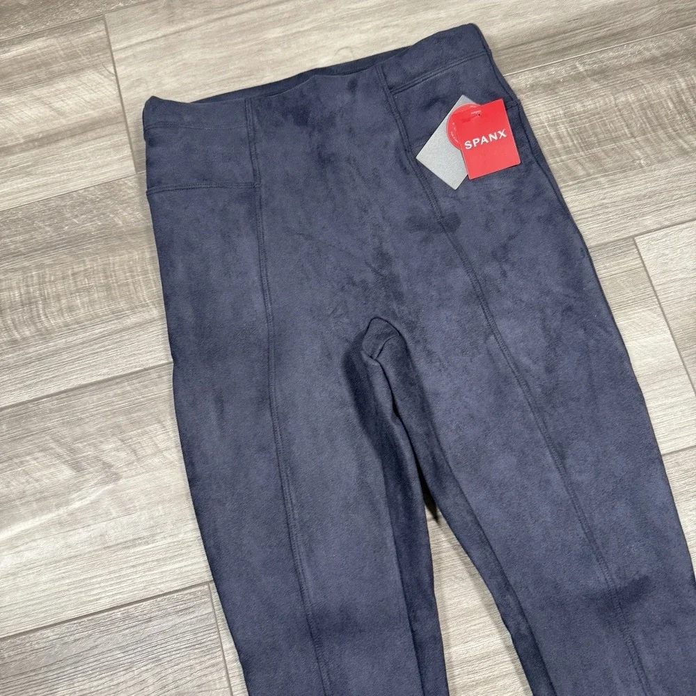 SPANX Womens Faux‎ Suede Classic Navy Shaping Leggings Size Small 20322R NEW